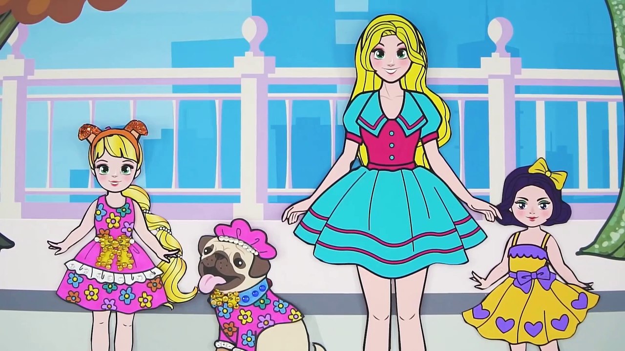 Paper Dolls Dress Up - Rainbow Skirt and Shoes Rapunzel Brave Animal Dress - Fairy Tales Teenagers