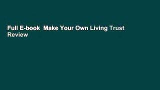 Full E-book  Make Your Own Living Trust  Review