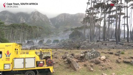 Download Video: Feuer in Kapstadt zerstört Flächen am Tafelberg und historische Gebäude