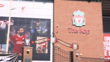 Anfield fan banner protest against Liverpool joining European Super League