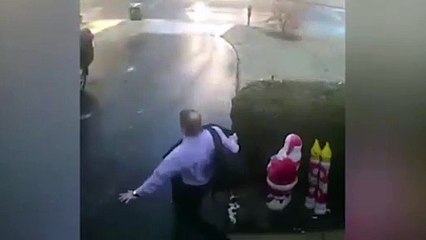 Buz tutan yolda ecel terleri döken adam
