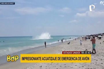 Avión de la Segunda Guerra Mundial aterriza de emergencia en playa llena de personas