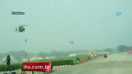 Askerler helikopterden böyle düştü