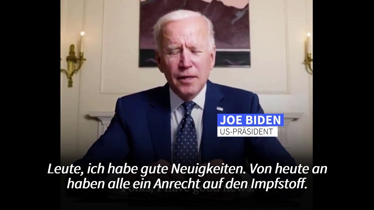 Biden: 'Ab heute können alle geimpft werden'