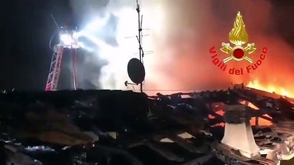 Brescia - Incendio al quartiere Leonessa 4 famiglie evacuate (19.04.21)