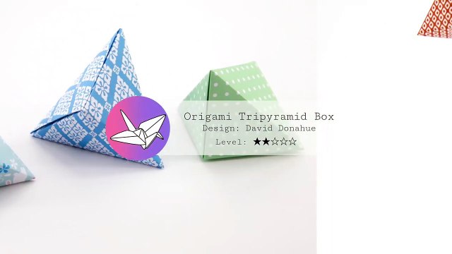 Origami Tripyramid Box Tutorial - 1 Sheet Fox Box (David Donahue) - Paper Kawaii