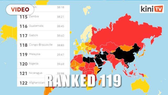 Malaysia between Congo and Nigeria on press freedom index