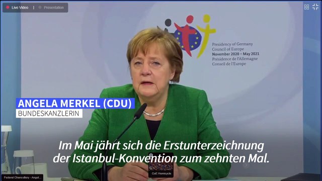 Merkel zu Istanbul-Konvention: Gewalt gegen Frauen ist ein Verbrechen