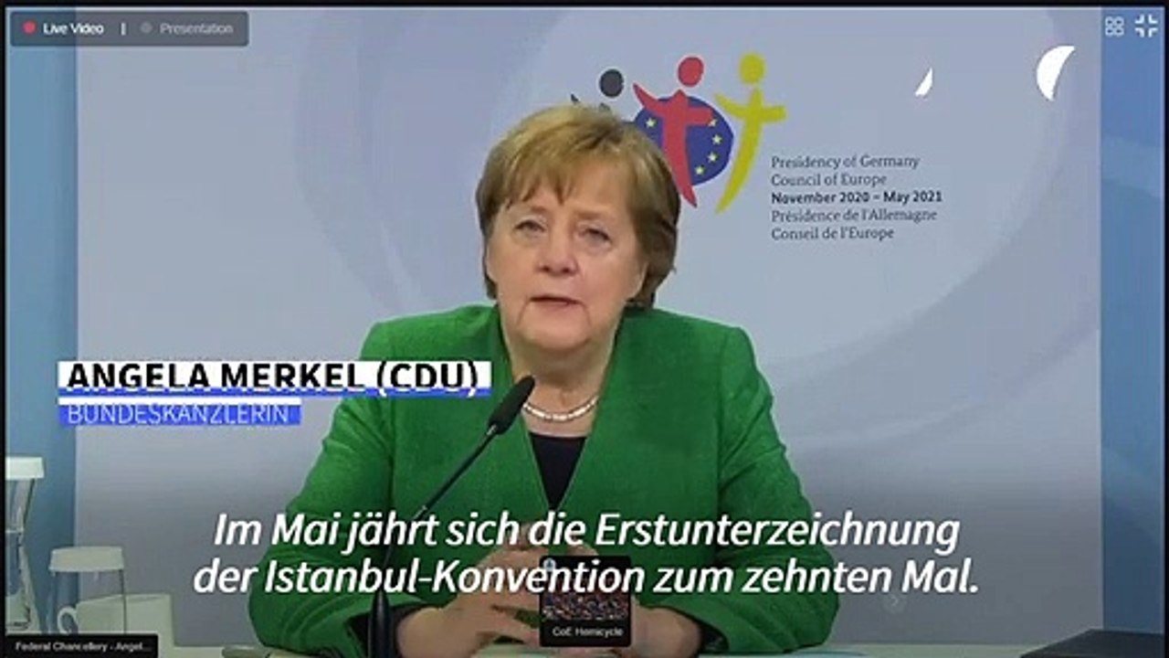 Merkel zu Istanbul-Konvention: 'Gewalt gegen Frauen ist ein Verbrechen'