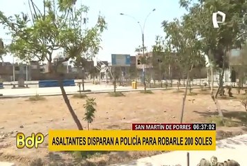 Download Video: Balacera en SMP: asaltantes disparan a policía para robarle 200 soles