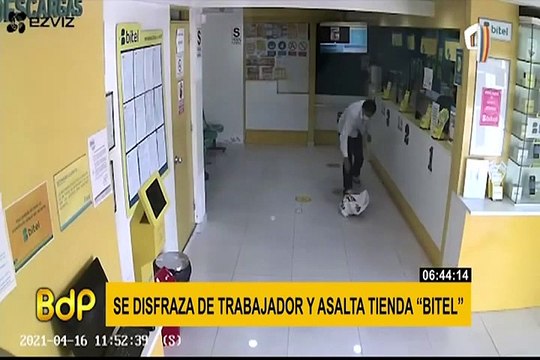 VMT: sujeto se disfraza de trabajador para robar conocida tienda de celulares