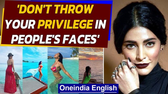 Shruti Hassan slams celebrities holidaying in Maldives | Oneindia News