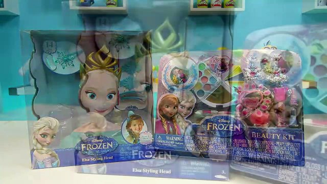 Huge Disney Frozen Makeup Beauty Kit & Queen Elsa Styling Head Playset!