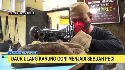 Daur Ulang Karung Goni Menjadi Peci