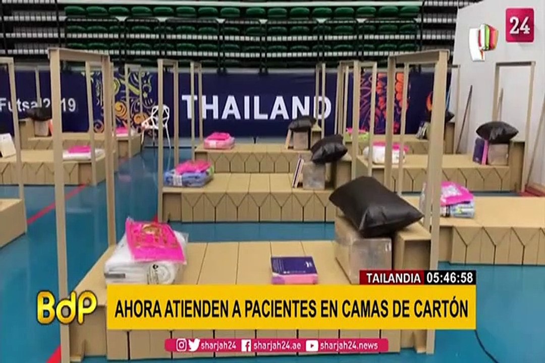 Tailandia: atienden a pacientes COVID en camas de cartón
