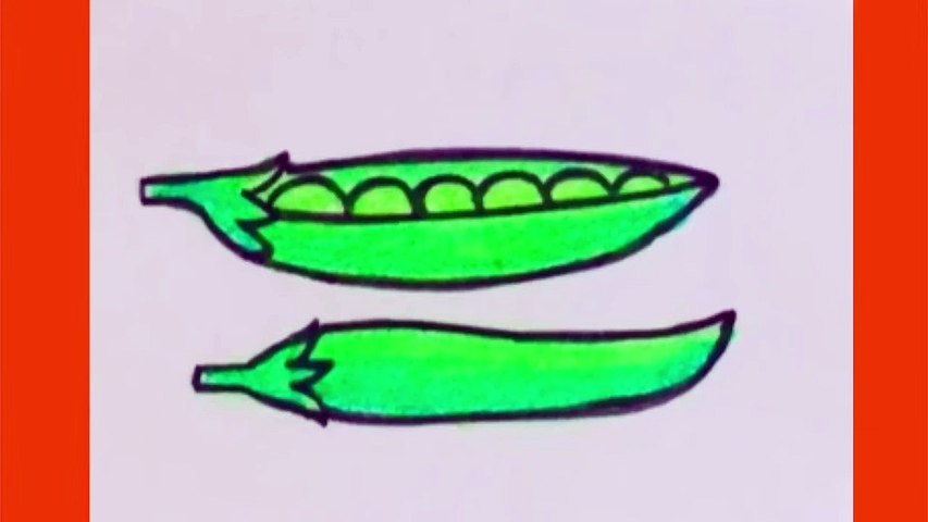 How To Draw Peas Step By Step|Easy Peas Drawing|Vegetable Drawing