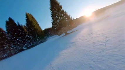 Amazing Aerial View Of A Landscape Covered In Snow 8k