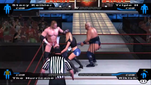Here Comes the Pain Stacy Keibler(ovr 100), The Hurricane vs Triple H, Rikishi (2)