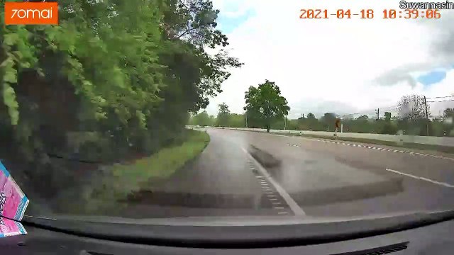 Car Loses Control and Jumps into Oncoming Traffic