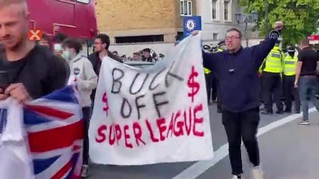 İngiltere'de Avrupa Süper Ligi protestosu!