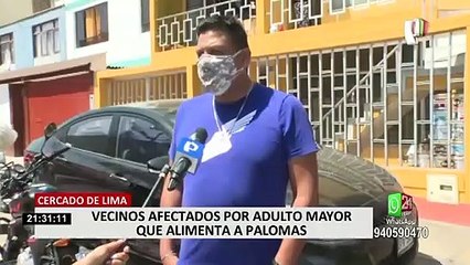 Cercado de Lima: adulto mayor alimenta a decenas de palomas y perjudica a vecinos
