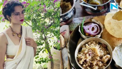 Kangana Ranaut responds after Twitter users notice onions in her Navratri meal pic