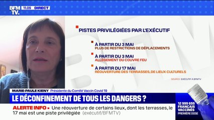 Marie-Paule Kieny, présidente du Comité Vaccin Covid-19: "Il faut se garder de dire que l'on a la pandémie sous contrôle, par contre il est sans doute indispensable de commencer à ouvrir les choses qui sont les moins dangereuses"