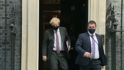 PM leaves Downing Street for PMQs