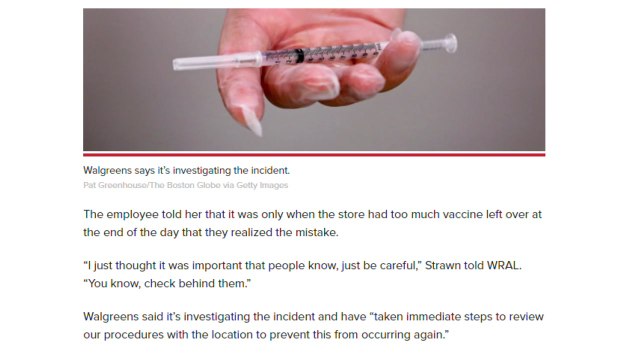 코로나19 백신 대신 식염수 주사...美 약국 황당 실수 / YTN