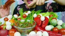 Asmr Veggie Platter   Spicy Thai Dipping Sauce *Recipe (Satisfying Crunch Eating Sounds) | Sas-Asmr
