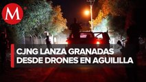 Policías son atacados con drones en Aguililla