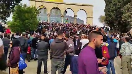 Mescid-i Aksa'da Türkler İsrail'i böyle protesto etti