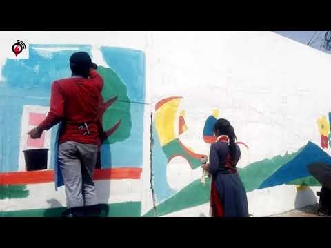 মেয়র আনিসুল হক সড়কের দেয়াল সাজছে বর্ণিল সাজে || jagonews24.com