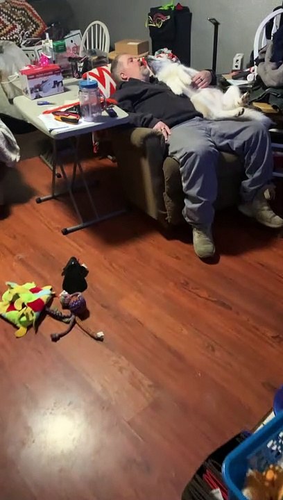 Papa Shares Smooches with Puppy