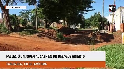 Falleció un joven al caer en un desagüe abierto
