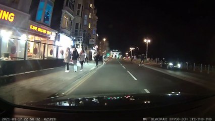 Roadside Scuffle Gets Close to Car