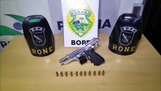 PM apreende pistola 9mm com 11 munições intactas no Pioneiros Catarinenses