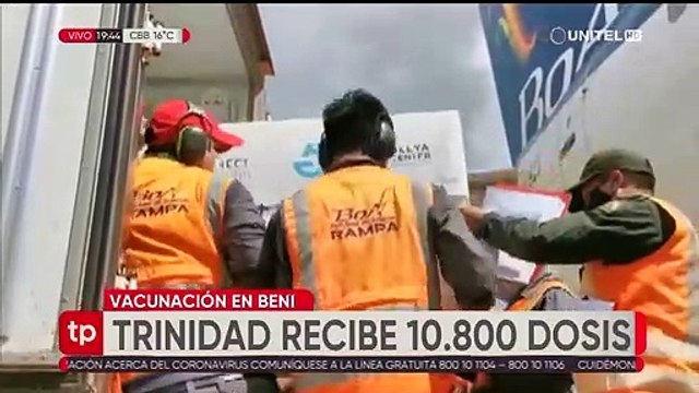 Beni recibe 10.800 dosis de vacunas Sputnik V y serán ocupadas en Trinidad