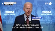 Biden says all American adults eligible for vaccine as US passes 200m jabs