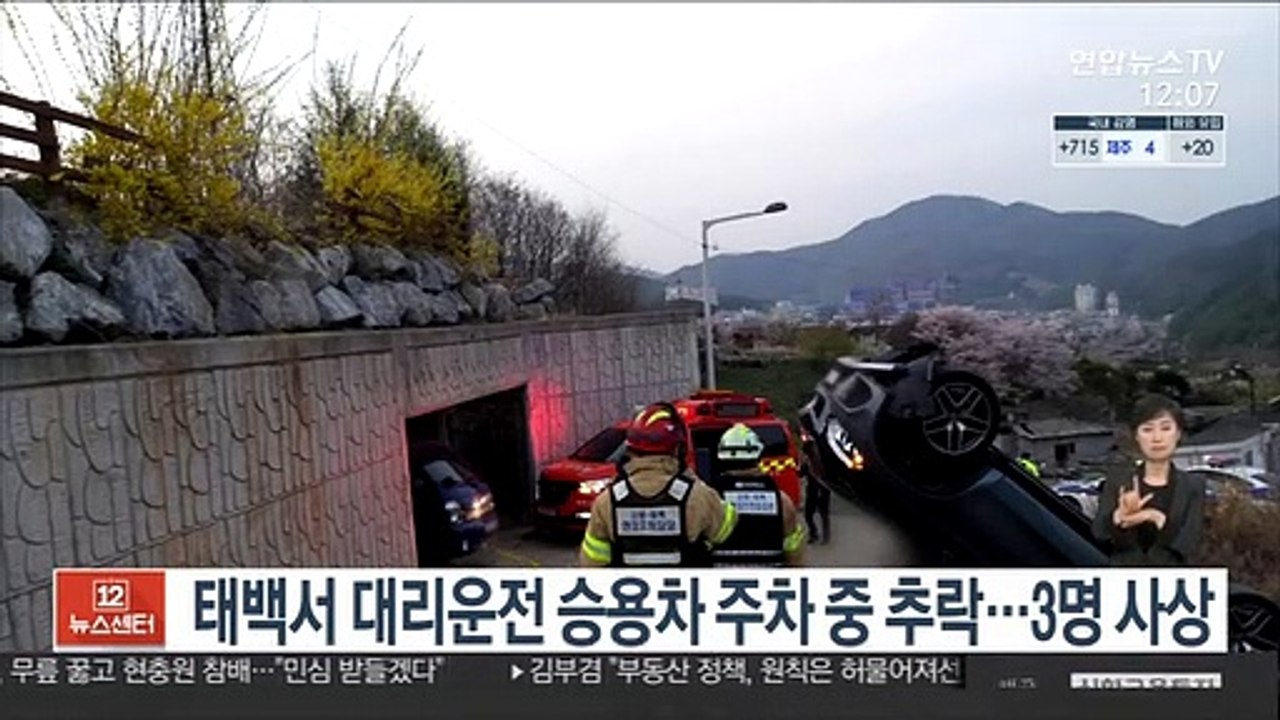 태백서 대리운전 승용차 주차 중 추락…3명 사상