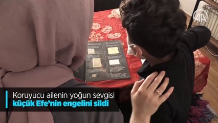 Koruyucu ailenin yoğun sevgisi küçük Efe'nin engelini sildi