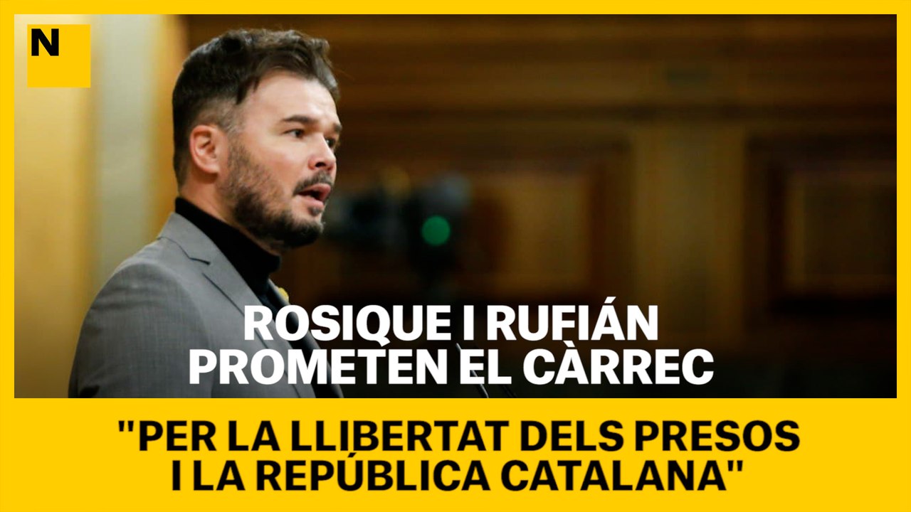Rosique i Rufián (ERC) prometen el càrrec "per la llibertat dels presos i la república catalana"