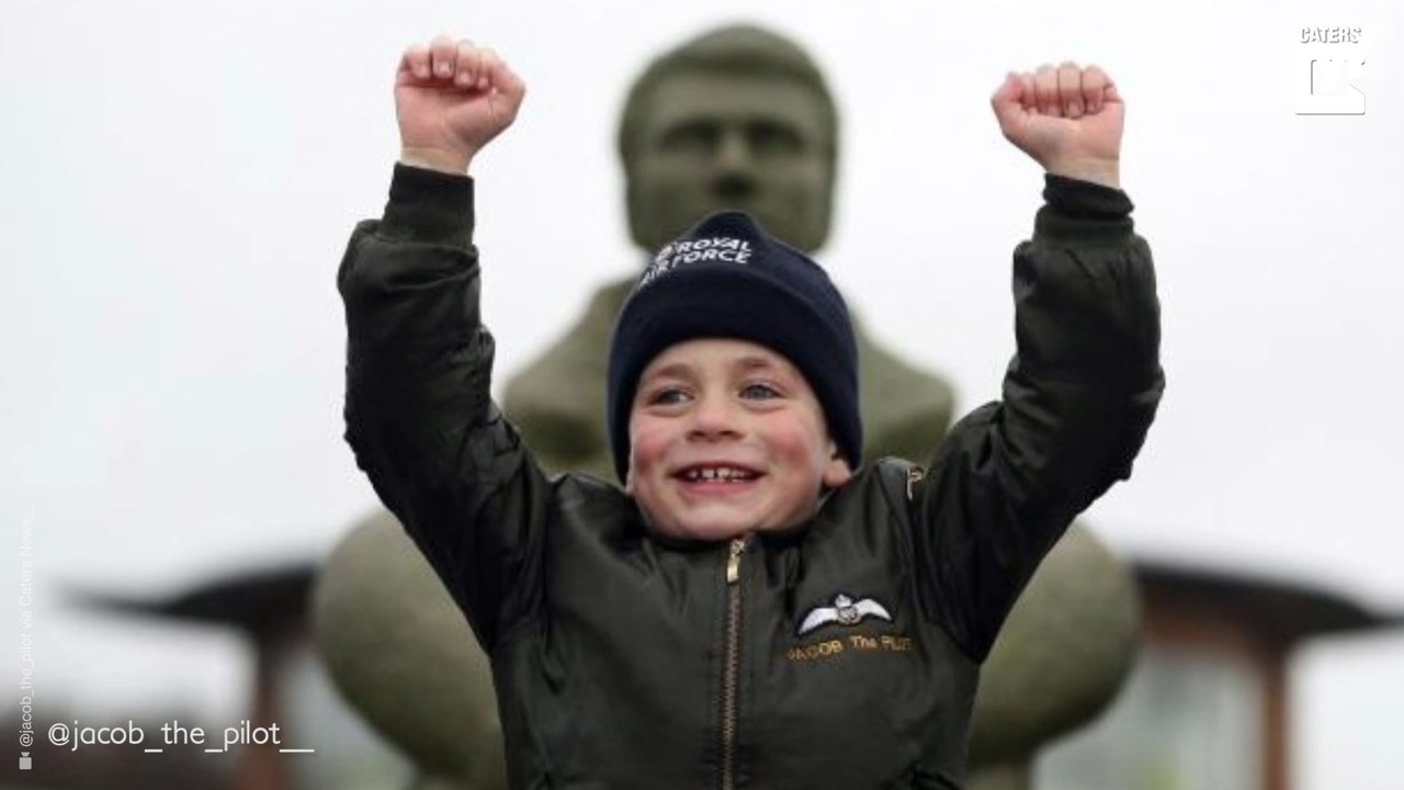 Seven-year-old completes first flying lesson to make him one of the youngest pilots in the UK
