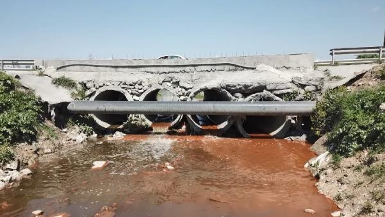 İSTANBUL'DA BU KEZ 'TURUNCU DERE'... TARLALAR ARASINDAN GEÇİYOR, HAYVANLAR OTLUYOR