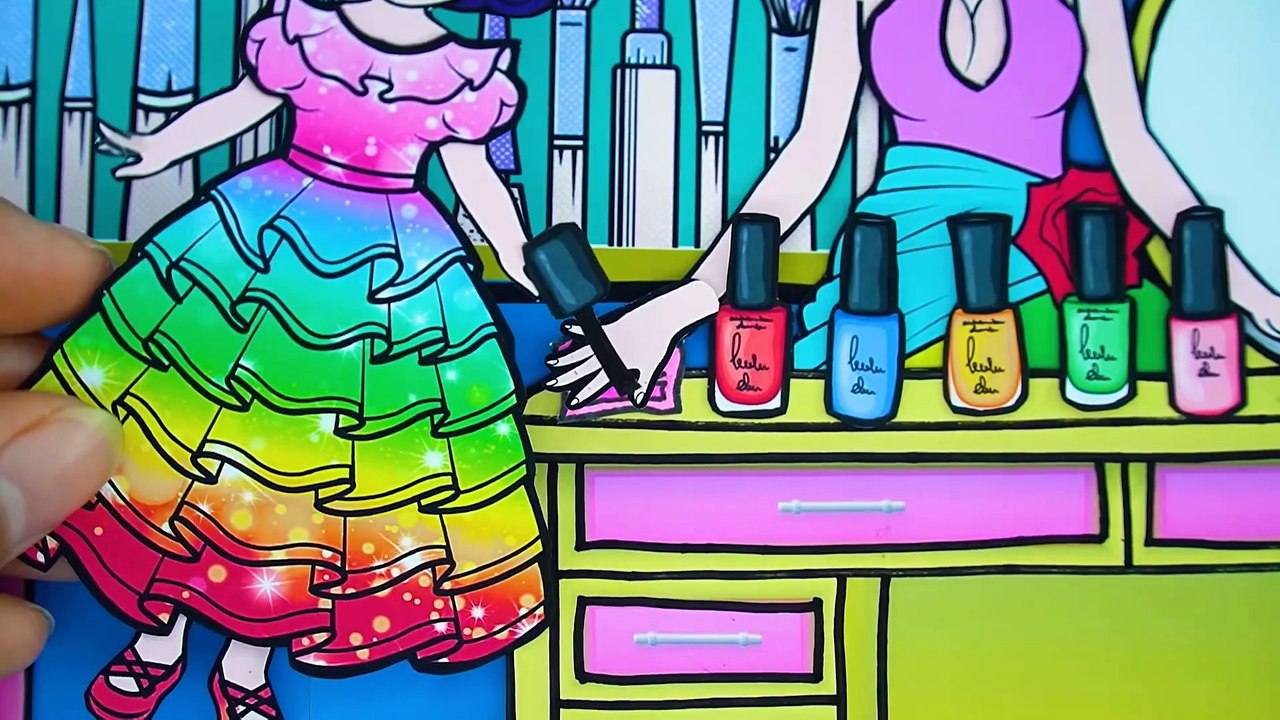 Paper Dolls Dress Up - Contest Makeup and Nail Beauty Rainbow Rapunzel Dress - Fairy Tales #60