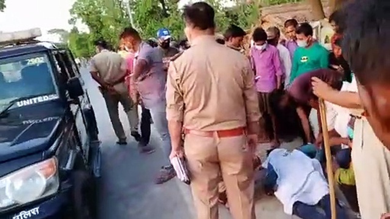 ट्रैक्टर ट्राली ने बाइक को मारी टक्कर