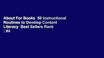 About For Books  50 Instructional Routines to Develop Content Literacy  Best Sellers Rank : #4