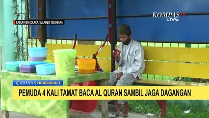 Penjual Takjil 4 Kali Tamat Baca Al Quran Sambil Jaga Dagangan