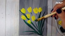 Easy Acrylic Painting For Beginners | How To Paint Flowers