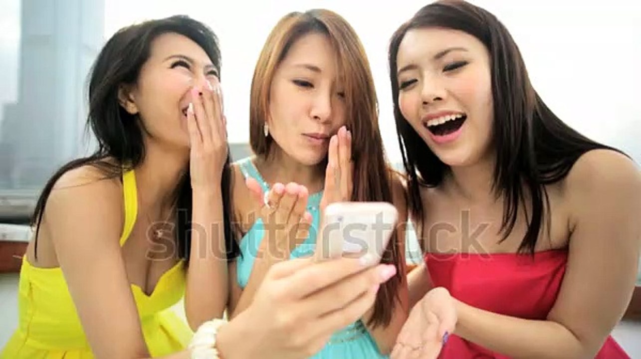 American Asian Chinese Three Attractive Stock Footage Video